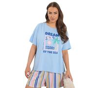Yours Curve Blue 'Dream By The Sea' Pyjama Top - Women's - Plus Size Curve