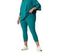 Yours Curve Blue Elasticated Waist Cropped Leggings - Women's - Plus Size Curve