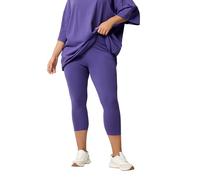 Yours Curve Blue Elasticated Waist Cropped Leggings - Women's - Plus Size Curve