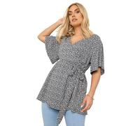 Floral Textured Wrap Top Yours Dark Navy 18