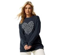 Yours Curve Blue Heart Sweatshirt - Women's - Plus Size Curve