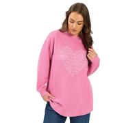 Yours Women's Heart Printed Sweatshirt in Pink | Size: 26/28