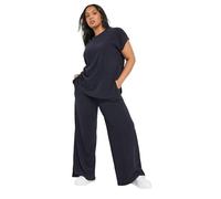 Yours Curve Blue Knitted T-Shirt - Women's - Plus Size Curve