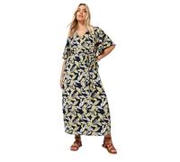 Leaf Print Wrap Midaxi Dress Yours Dark Navy 20