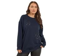 Yours Women's Leopard Slash Sweatshirt in Mid Navy | Size: 26-28 Yours Mid Navy 26-28