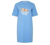 Yours Curve Blue 'Let's Stay In Bed' Cockapoo Print Nightdress - Women's - Plus Size Curve
