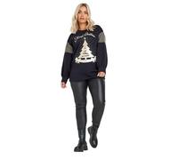 Yours Curve Blue 'Merry Christmas' Diamante Embellished Sweatshirt - Women's - Plus Size Curve