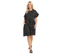 Yours Curve Blue Mixed Shell Frill Sleeve Tunic Dress - Women's - Plus Size Curve