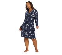Yours Curve Blue Moon & Star Button Soft Touch Nightdress - Women's - Plus Size Curve