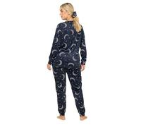 Yours Curve Blue Moon & Star Fleece Pyjama & Scrunchie Set - Women's - Plus Size Curve
