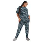 Yours Curve Blue Moon & Star Print Pyjama Set - Women's - Plus Size Curve