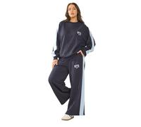 Yours Curve Blue 'Nyc' Side Stripe Sweatshirt - Women's - Plus Size Curve