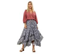 Yours Curve Blue Paisley Hanky Hem Skirt - Women's - Plus Size Curve