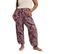 Paisley Print Harem Trousers Yours Dark Navy 30-32