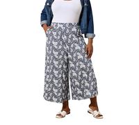 Yours Curve Blue Paisley Print Midaxi Culottes - Women's - Plus Size Curve