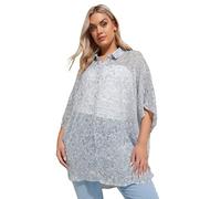Yours Curve Blue Paisley Print Overhead Shirt - Women's - Plus Size Curve