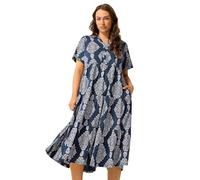 Yours Curve Blue Paisley Tiered Midi Dress - Women's - Plus Size Curve