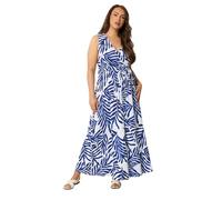 Yours Women's Palm Leaf Wrap Front Dress in Cobalt | Size: 22-24 Yours Cobalt 22-24