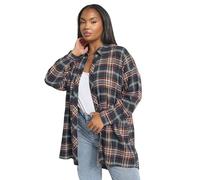 Yours Curve Blue & Red Oversized Check Shirt - Women's - Plus Size Curve