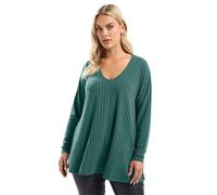 Yours Curve Blue Ribbed Swing T-Shirt - Women's - Plus Size Curve