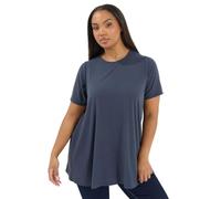 Yours Curve Blue Ribbed Swing Top - Women's - Plus Size Curve
