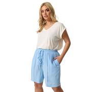 Yours Curve Blue Scallop Trim Shorts - Women's - Plus Size Curve