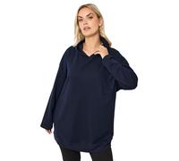 Yours Curve Blue Seam Detail Hoodie - Women's - Plus Size Curve