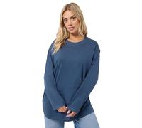 Yours Curve Blue Seam Detail Skater Top - Women's - Plus Size Curve
