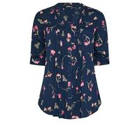 Yours Curve Blue Sequin Floral Pintuck Blouse - Women's - Plus Size Curve