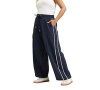 Yours Curve Blue Side Stripe Wide Leg Trousers - Women's - Plus Size Curve