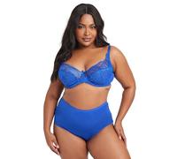 Yours Curve Blue Stretch Lace Non-Padded Underwired Balcony Bra - Women's - Plus Size Curve