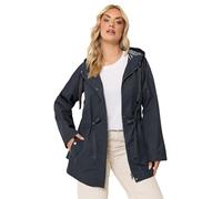 Yours Curve Blue Stripe Lined Hooded Jacket - Women's - Plus Size Curve