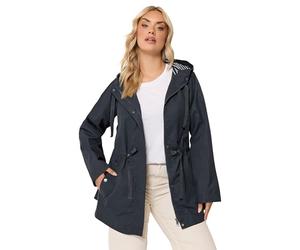 Yours Curve Blue Stripe Lined Hooded Jacket - Women's - Plus Size Curve