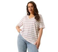 Yours Curve Blue Stripe Short Sleeve T-Shirt - Women's - Plus Size Curve