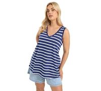 Yours Curve Blue Stripe Vest Top - Women's - Plus Size Curve