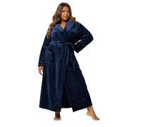 Yours Curve Blue Super Luxe Maxi Dressing Gown - Women's - Plus Size Curve