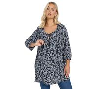 Yours Curve Blue Tie Front Top - Women's - Plus Size Curve
