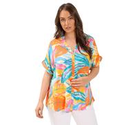 Yours Women's Tropical Tab Detail Shirt in Blue | Size: 22-24 Yours Blue 22-24