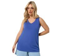 Yours Curve Blue V-Neck Basic Vest Top - Women's - Plus Size Curve