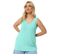 Yours Curve Blue V-Neck Basic Vest Top - Women's - Plus Size Curve