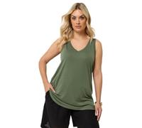 Yours Curve Blue V-Neck Basic Vest Top - Women's - Plus Size Curve