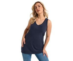 Yours Curve Blue V-Neck Core Vest Top - Women's - Plus Size Curve