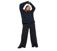 Yours Curve Blue Waffle Knit V-Neck Jumper - Women's - Plus Size Curve