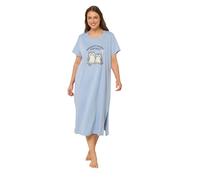 Yours Curve Blue 'Whooo's Ready For Bed?' Owl Print Midaxi Nightdress - Women's - Plus Size Curve