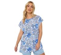 Yours Curve Blue Zebra Print T-Shirt - Women's - Plus Size Curve