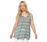 Yours Curve Blue Zig Zag Vest Top - Women's - Plus Size Curve