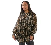 Yours Curve Blurred Floral Tie Front Blouse - Women's - Plus Size Curve