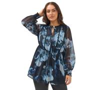 Yours Curve Blurred Floral Tie Front Blouse - Women's - Plus Size Curve