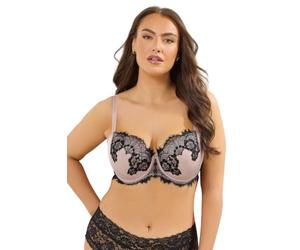 Yours Curve Blush Lace Trim Underwired Bra - Women's - Plus Size Curve