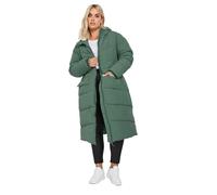 Yours Curve Borg Hooded Padded Coat - Women's - Plus Size Curve Green